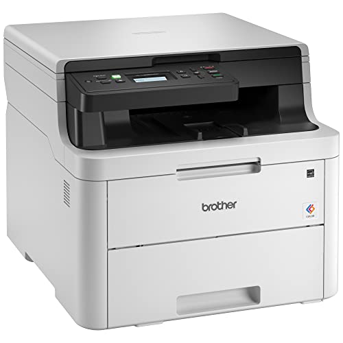 Brother HL-L3290CDW Wireless Compact Digital Color Laser All-in-One Printer, Print Scan Copy, Duplex Printing- 600 x 2400 dpi, 25ppm, 250-sheet, Works with Alexa - Bundle with JAWFOAL Printer Cable.