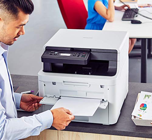 Brother HL-L3290CDW Wireless Compact Digital Color Laser All-in-One Printer, Print Scan Copy, Duplex Printing- 600 x 2400 dpi, 25ppm, 250-sheet, Works with Alexa - Bundle with JAWFOAL Printer Cable.