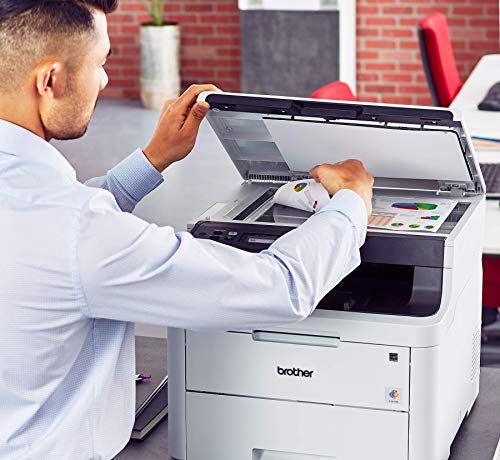 Brother HL-L3290CDW Wireless Compact Digital Color Laser All-in-One Printer, Print Scan Copy, Duplex Printing- 600 x 2400 dpi, 25ppm, 250-sheet, Works with Alexa - Bundle with JAWFOAL Printer Cable.