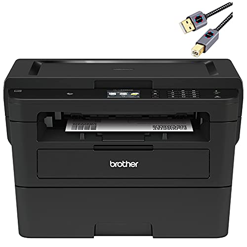 Brother L-2395DW Series Compact Monochrome All-in-One Laser Printer I Print Scan Copy I 2.7" Color LCD I Wireless | Mobile Printing I Auto 2-Sided Printing I 36 ppm + Printer Cable