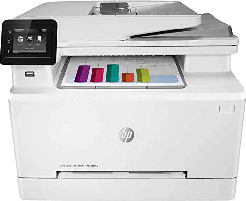 HP Laserjet Pro MFP M283cdwF All-in-One Wireless Color Laser Printer, White - Print Scan Copy Fax - 22 ppm, 600x600 dpi, 8.5x14, Auto 2-Sided Printing, 50-Sheet ADF, Ethernet- External 64GB Drive