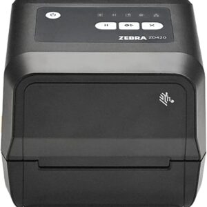 ZEBRA ZD420T 300dpi Thermal Transfer and Direct Thermal Desktop Printer - USB, USB Host Connectivity - 4" Print Width, 4 IPS, Monochrome - ZD42043-T, JTTANDS