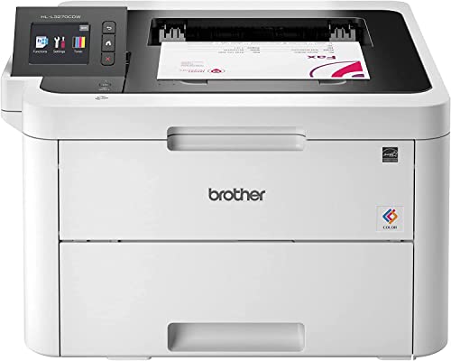 Brother Color HL-L3270CDW Compact Wireless Digital Laser Printer with NFC - Print Only - 25 ppm, 2400 x 600 dpi, 2.7" Color Touchscreen, Auto Duplex Printing, 250 Sheet, Ethernet