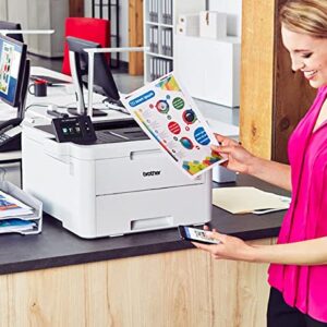 Brother Color HL-L3270CDW Compact Wireless Digital Laser Printer with NFC - Print Only - 25 ppm, 2400 x 600 dpi, 2.7" Color Touchscreen, Auto Duplex Printing, 250 Sheet, Ethernet