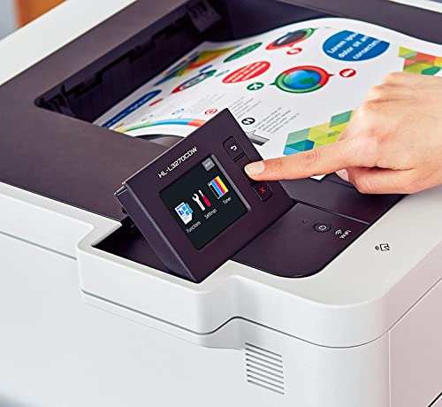 Brother Color HL-L3270CDW Compact Wireless Digital Laser Printer with NFC - Print Only - 25 ppm, 2400 x 600 dpi, 2.7" Color Touchscreen, Auto Duplex Printing, 250 Sheet, Ethernet