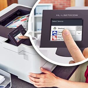 Brother Color HL-L3270CDW Compact Wireless Digital Laser Printer with NFC - Print Only - 25 ppm, 2400 x 600 dpi, 2.7" Color Touchscreen, Auto Duplex Printing, 250 Sheet, Ethernet