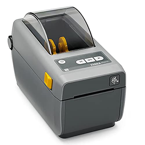 ZEBRA ZD410 Direct Thermal Only Desktop Printer - USB, USB Host and Ethernet Connectivity - 2.2-Inch Max Print Width, 203 DPI, 6 IPS, Monochrome Barcode Label Printer - ZD41022, JTTANDS