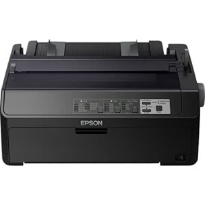 epson lq-590ii impact 24-pin 80-column dot matrix printer with serial connectivity, black – single-function monochrome invoice printer, print speed up to 584 cps
