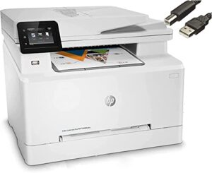 hp color laserjet pro m283cdw wireless all-in-one laser printer-remote mobile print-print scan copy fax- auto 2-sided printing, 22 ppm, 600x600dpi, 260-sheet, 256mb,bundle with jawfoal