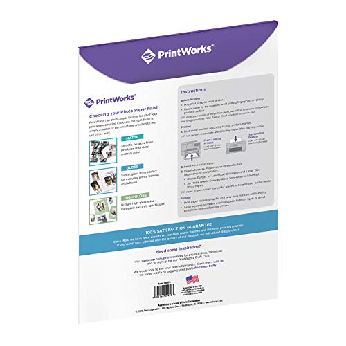 Printworks Photo Paper, Gloss, 8.5in x 11in, 90 Sheets (3-Pack Bundle), 00543