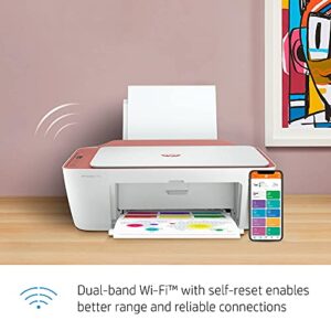 HP DeskJet 2700 Series Wireless Inkjet Color All-in-One Printer - Print Copy Scan Fax - Mobile Printing - WiFi USB Connectivity - Up to 7 ISO PPM - Up to 4800 x 1200 DPI - Cinnamon (Renewed)