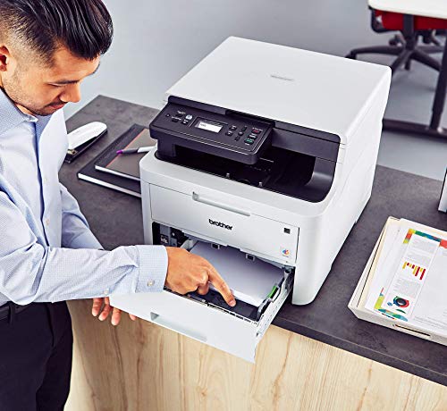 Brother HL-L3290CDW Wireless Compact Digital Color Laser All-in-One Printer, Duplex Printing, Print Scan Copy - 600 x 2400 dpi, 25ppm, 250-sheet, Works with Alexa - Bundle with JAWFOAL Printer Cable.