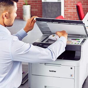 Brother HL-L3290CDW Wireless Compact Digital Color Laser All-in-One Printer, Duplex Printing, Print Scan Copy - 600 x 2400 dpi, 25ppm, 250-sheet, Works with Alexa - Bundle with JAWFOAL Printer Cable.