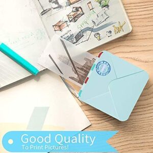 Phomemo M02S Pocket Printer- Mini Bluetooth Thermal Printer with 3 Rolls White Sticker Paper, Compatible with iOS + Android for Learning Assistance, Study Notes, Journal, Fun, Work, Cyan