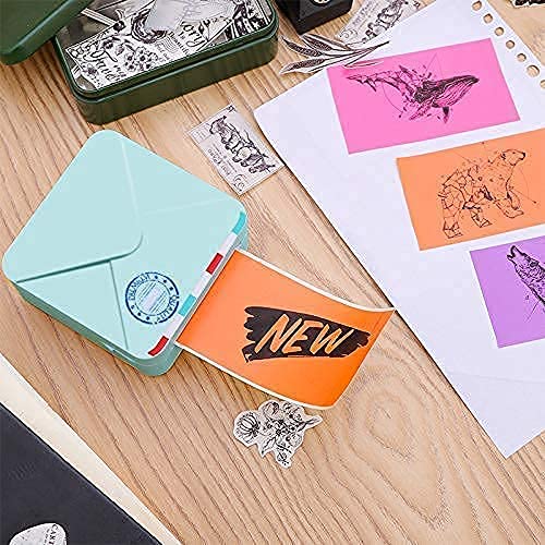 Phomemo M02S Pocket Printer- Mini Bluetooth Thermal Printer with 3 Rolls White Sticker Paper, Compatible with iOS + Android for Learning Assistance, Study Notes, Journal, Fun, Work, Cyan