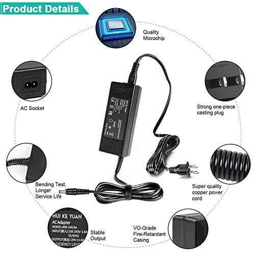 HKY 24V AC Charger Compatible with Zebra ZP550 ZP450 Barcode Printer G-Series GX420d Gk-420d GX430 GX420 GT800 GT820 HC100 GX420D GX420T GX430T Label Printer Power Supply Cord Plug Charger