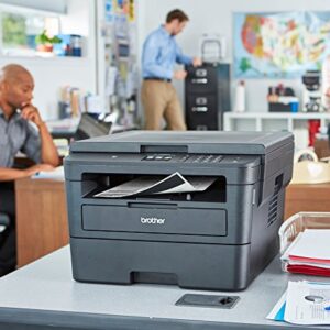Brother HL-L2395DWB Monochrome Laser Wireless All-in-One Printer with Convenient Flatbed Copy & Scan, Automatic Duplex Printing, 36ppm, 2400 x 600 dpi, 250-sheet, Hi-Speed USB, Tillsiy Printer Cable