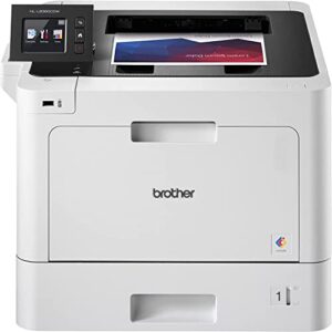 brother color laser printer hl-l83 series for business, 2.7″ color touchscreen, wireless connectivity, automatic duplex printing, mobile cloud printing, nfc one-touch connection, white, w/usb cable
