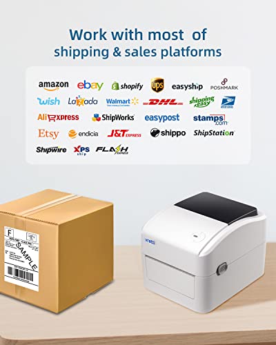 vretti Thermal Label Printer, 4x6 Thermal Shipping Label Printer for Shipping Packages and Small Business, 152mm/s Desktop Barcode Printer Machine for Amazon Ebay Etsy Shopify on Windows& Mac