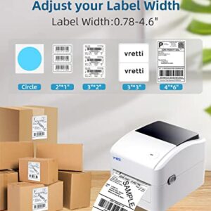 vretti Thermal Label Printer, 4x6 Thermal Shipping Label Printer for Shipping Packages and Small Business, 152mm/s Desktop Barcode Printer Machine for Amazon Ebay Etsy Shopify on Windows& Mac