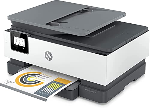 Bools H-P OfficeJet 8015eSeries Wireless Color All-in-One Printer, Copy, Scan and Fax, Mobile and Wireless Printing, Plus USB Printing Cable