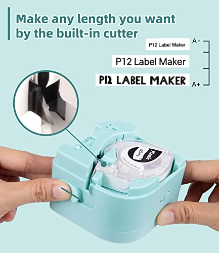 Phomemo P12 PRO Portable Label Maker Machine with Tape, Wireless Bluetooth Labeler, Home, Kitchen, Office, and Storage Organizer, Rechargeable, Custom, Label Maker Available in Multiple Templates Icon