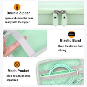 Elonbo Label Maker Carrying Case for JADENS D110 Portable Bluetooth Label Printer,Small Mini Thermal Sticker Printer Storage Holder,Extra Pocket Fits Label Paper,User Manual,Type C Charging Cord,Green