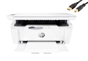 hp laserjet pro mfp m29w wireless all-in-one monochrome laser printer, mobile printing, 19ppm, auto-on/auto-off, lcd control panel, print scan copy, white, durlyfish usb printer cable