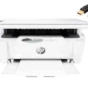 HP Laserjet Pro MFP M29w Wireless All-in-One Monochrome Laser Printer, Mobile Printing, 19ppm, Auto-On/Auto-Off, LCD Control Panel, Print Scan Copy, White, Durlyfish USB Printer Cable