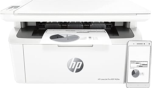 HP Laserjet Pro MFP M29w Wireless All-in-One Monochrome Laser Printer, Mobile Printing, 19ppm, Auto-On/Auto-Off, LCD Control Panel, Print Scan Copy, White, Durlyfish USB Printer Cable