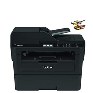Brother MFC-L27 30DW Compact Wireless Monochrome All-in-One Laser Printer - Print Copy Scan Fax - Mobile Printing - Auto Duplex Printing - 50 Sheets ADF - Up to 36 ppm - 2.7" Touchscreen + HDMI Cable