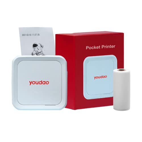 YOUDAO Pocket Printer | Portable Mini Bluetooth Thermal Printer | Photo Printer, Sticker Maker, Cute Notes Printer Compatible with iOS & Android | Journaling, Scrapbooking, Note Taking, Gifts, More