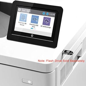 HP Color Laserjet Enterprise M555x Single-Function Wireless Laser Printer with 3 Paper Trays, White - Print only - 4.3" Touchscreen, 40 ppm, 1200 x 1200 dpi, Auto Duplex Printing, Cbmou Printer Cable