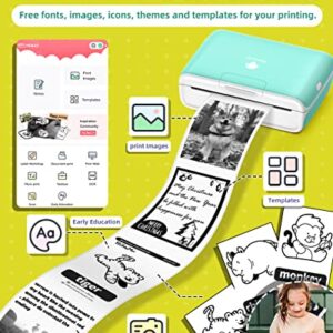 Phomemo M04S Wireless Portable Printer- Thermal Printer Sticker Printer- Compatible with iOS and Android for Travel, Mobile Office, School, Home with 300dpi,Support 53/80/110mm Printing Width,Green…