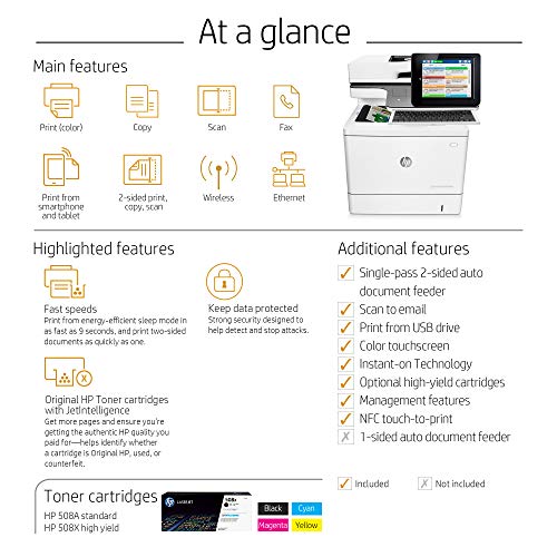 HP Color LaserJet Enterprise Flow MFP M577z | Streamline complicated workflows | Fast scan speeds | Built-in OCR software (B5L48A)