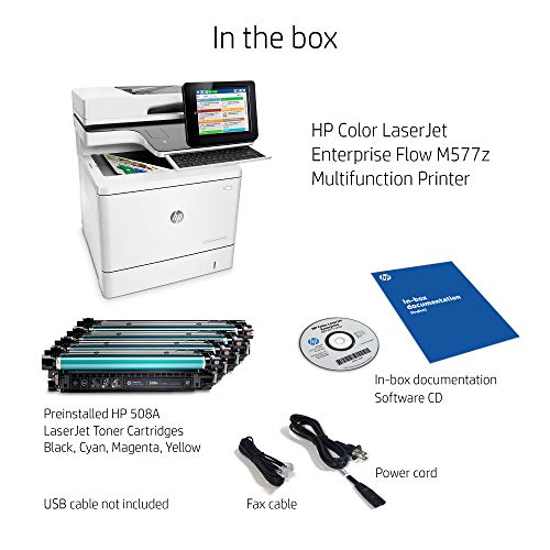 HP Color LaserJet Enterprise Flow MFP M577z | Streamline complicated workflows | Fast scan speeds | Built-in OCR software (B5L48A)