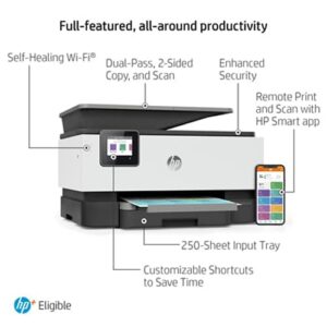 HP OfficeJet Pro 9015e Wireless All-in-One Printer with Color Photo Print, Copy, Scan, Fax, Auto 2-Sided Printing, Mobile 1G5L3A Bundle with DGE USB Print Cable + Business Software Kit