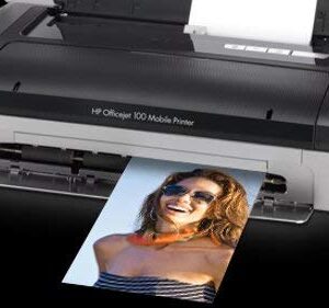 HP Officejet 100 Inkjet Mobile Printer with Bluetooth and USB, CN551A With ink and power cord (Renewed)