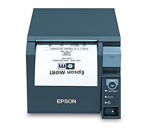 Epson C31CD38A9982 Series TM-T70II Front Loading Thermal Receipt Printer, MPOS, USB and Serial Interfaces, PS-180 Included, Energy Star Compliant, Dark Gray