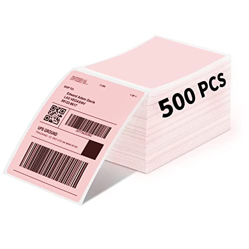 Phomemo Pink Label Printer with Thermal Shipping Pink Label - 4" x 6", 500 Sheets