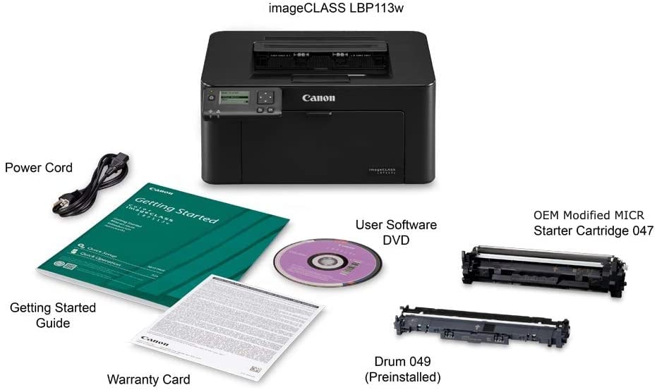 RT LBP113w imageCLASS Wireless Check Printer Bundle with 1 OEM Modified 047 MICR Toner Cartridge for Printing Checks (2 Items)