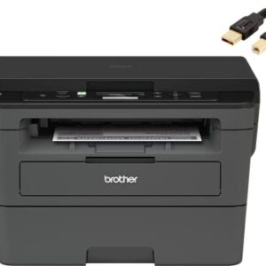 Brother HL-L23 90DW Series Compact Wireless Monochrome Laser All-in-One Printer, Print Scan Copy, Up to 32 Pages/Minute, Auto Duplex Printing, Mobile Printing, Durlyfish USB Printer Cable, A