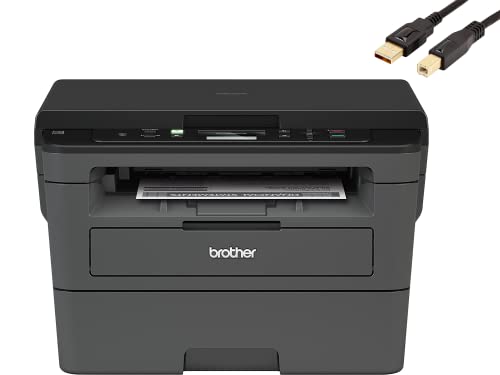 Brother HL-L23 90DW Series Compact Wireless Monochrome Laser All-in-One Printer, Print Scan Copy, Up to 32 Pages/Minute, Auto Duplex Printing, Mobile Printing, Durlyfish USB Printer Cable, A