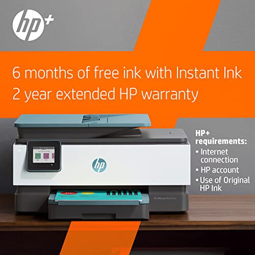HP OfficeJet Pro 8028e All-in-One Wireless Color Inkjet Printer, Print Copy Scan Fax for Home Office Use, 20 ppm, Auto Duplex, 2.7" Color TS, Wi-Fi, Lanbertent Printer Cable