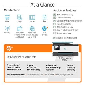 HP OfficeJet Pro 8028e All-in-One Wireless Color Inkjet Printer, Print Copy Scan Fax for Home Office Use, 20 ppm, Auto Duplex, 2.7" Color TS, Wi-Fi, Lanbertent Printer Cable
