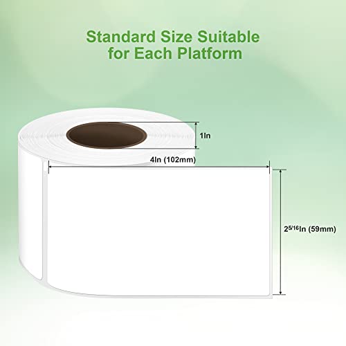 NELKO 4" x 2" 5/16 Direct Thermal Labels, Perforated Shipping Labels, Compatible with NELKO, MUNBYN, Rollo, JADENS, ASprink & iDPRT Printers, BPA & BPS Free, 300 Labels/Roll