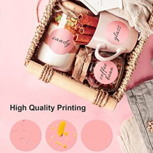 NELKO 2 Inch Pink Circle Thermal Stickers Labels, Self-Adhesive Round Thermal Stickers for Small Businesses, DIY Logo Design, Customized Thank You Stickers, QR Code 750 Labels/Roll