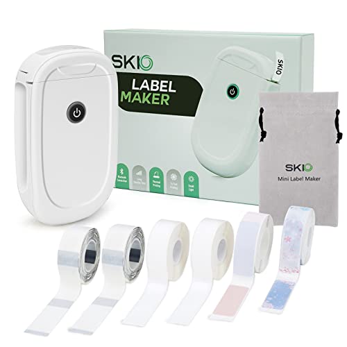 SKIO Label Makers, L11 Label Maker Machine with Tape, Portable Bluetooth Mini Label Printer for Labeling, Handheld Small Labeler Machine with Tape, Suitable for School Home Office Organization