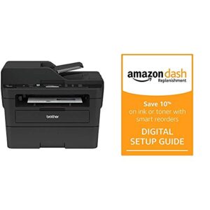 Brother Monochrome Laser Printer, Compact Multifunction Printer and Copier, DCPL2550DW, Amazon Dash Replenishment Enabled, Black, and Amazon Dash Replenishment Digital Setup Guide