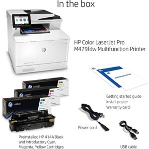 HP Color LaserJet Pro M479fdw Compact Wireless All-in-One Laser Printer, Print Scan Copy Fax, 4.3" Color Touchscreen, Auto 2-Sided Printing, WIFI, USB 2.0, 28ppm, 50-sheet, 600x600DPI, White,Durlyfish